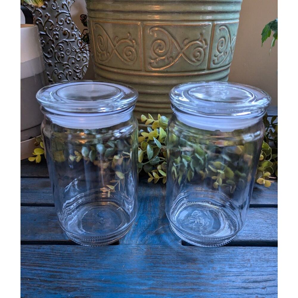 2 Large 20oz Empty Glass Candle Jars with Sealing Lids DIY Candle Making Storage